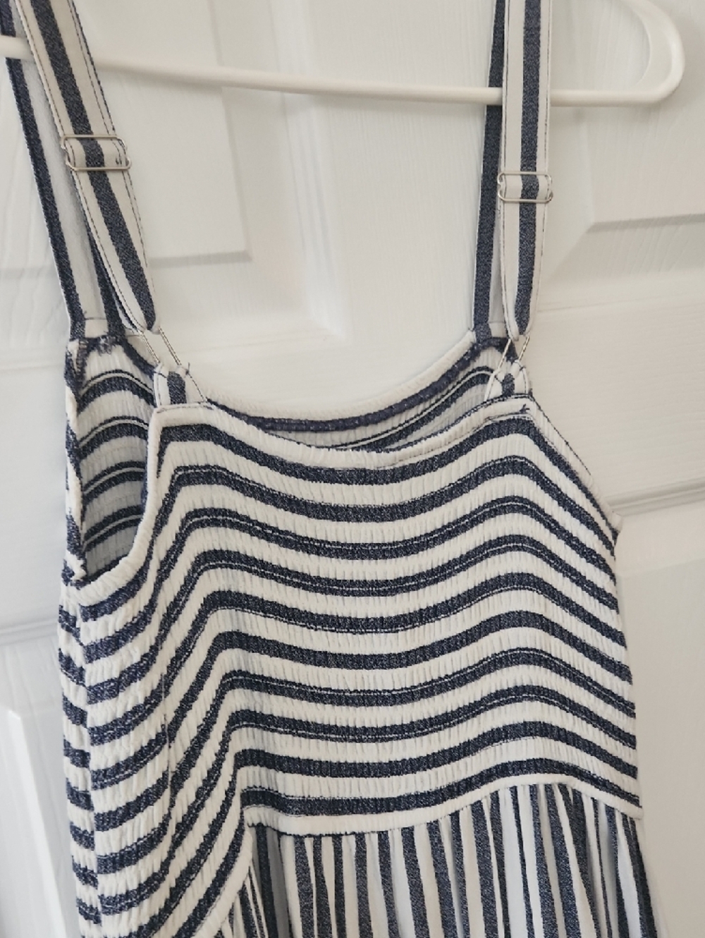 Navy and White Striped Long Sundress - Picture 4 of 5